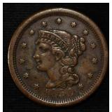 1850 BRAIDED HAIR LARGE CENT AU