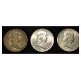 1948-P,D & 1949-D FRANKLIN HALVES