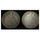 1853 & 1854 SEATED LIBERTY HALF DOLLARS