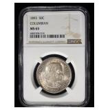 1893 COLUMBIAN COMMEM HALF NGC MS-65