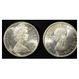 (2) 80% SILVER CANADIAN DOLLARS