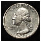 1932-D WASHINGTON QUARTER CH AU