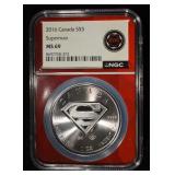 2016 1 OZ SILVER CANADA SUPERMAN NGC MS-69