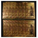 (16) $1/2 GOLDBACKS 1/2000TH TROY OZ 24K GOLD