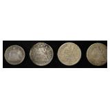 1854 HALF DIME, & 1854, 75-CC, 76 SEATED DIMES