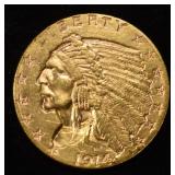 1914 $2.50 INDIAN GOLD CH BU