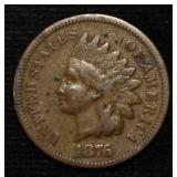 1876 INDIAN CENT FINE