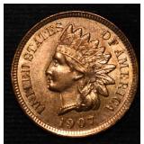 1907 INDIAN CENT CH BU NEARLY FULL RED