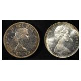 (2) 80% SILVER CANADIAN DOLLARS