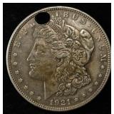 1921-D MORGAN DOLLAR DAMAGED
