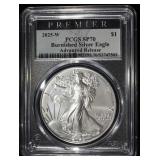 2025-W AMERICAN SILVER EAGLE PCGS SP70 BURN. AR