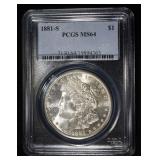 1881-S MORGAN DOLLAR PCGS MS-64