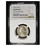 1932-S WASHINGTON 25C NGC AU DETAILS OBV SCRATCHED