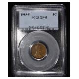 1915-S LINCOLN CENT PCGS XF-45