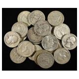 (20) 90% SILVER WASHINGTON QUARTERS