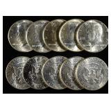 (10) KENNEDY HALF DOLLARS 90% SILVER