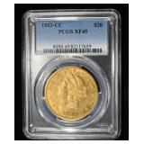 1883-CC $20 GOLD LIBERTY PCGS XF-45