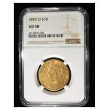 1895-O $10 GOLD LIBERTY NGC AU-58 LOW MINTAGE
