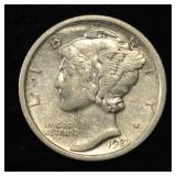 1920-S MERCURY DIME AU