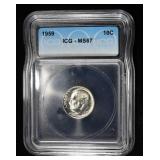 1959 ROOSEVELT DIME ICG MS67