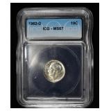 1962-D ROOSEVELT DIME ICG MS67