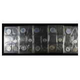 (5) 1963 PARTIAL MINT SETS MISSING 50C & 1 CENT