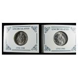 (2) 1982-D 50C COMMEM WASHINGTON