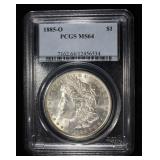 1885-O MORGAN DOLLAR PCGS MS-64