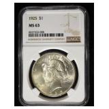 1925 PEACE DOLLAR NGC MS63