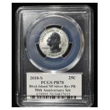 2018-S 25C BLOCK ISLAND NP SILVER PCGS REV PR70