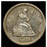 1875-S 20C PIECE AU/BU