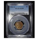 1921-S LINCOLN CENT PCGS AU-55