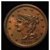 1850 HALF CENT AU/BU