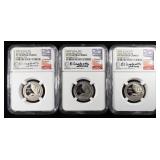 (3) 2022-S CLAD WASHINGTON QUARTERS NGC PF70 UCAM