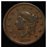 1838 CORONET HEAD LARGE CENT VF/EF