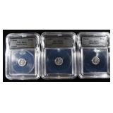 (3) 1 GRAM EGYPTIAN MONTU SILVER ICG MS70