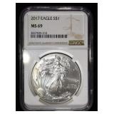 2017 AMERICAN SILVER EAGLE NGC MS69