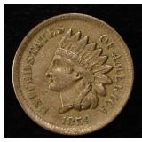 1859 INDIAN CENT XF