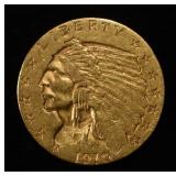 1910 $2.50 INDIAN GOLD