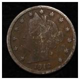 1912-D 'V' NICKEL FINE/VF