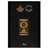 ROYAL CANADIAN MINT 10 G .9999 GOLD BAR