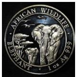 ELEPHANT 1 OZ .999 SILVER ROUND