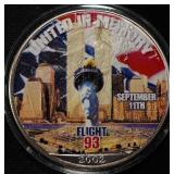 2002 AMERICAN SILVER EAGLE PAINTED MEMORIAL 9/11