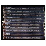 (5) 2007 & (5) 2008 $1 PRESIDENTAL PROOF SETS