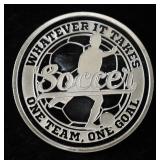 SOCCER 1 OZ .999 SILVER ROUND