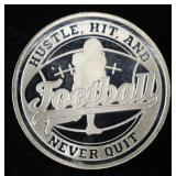 FOOTBALL 1 OZ .999 SILVER ROUND