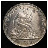 1875 SEATED LIBERTY HALF DOLLAR AU RIM FILED