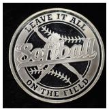 SOFTBALL 1 OZ .999 SILVER ROUND