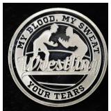WRESTLING 1 OZ .999 SILVER ROUND
