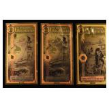 (3) 1/500TH OZ 24K GOLD GOLDBACKS